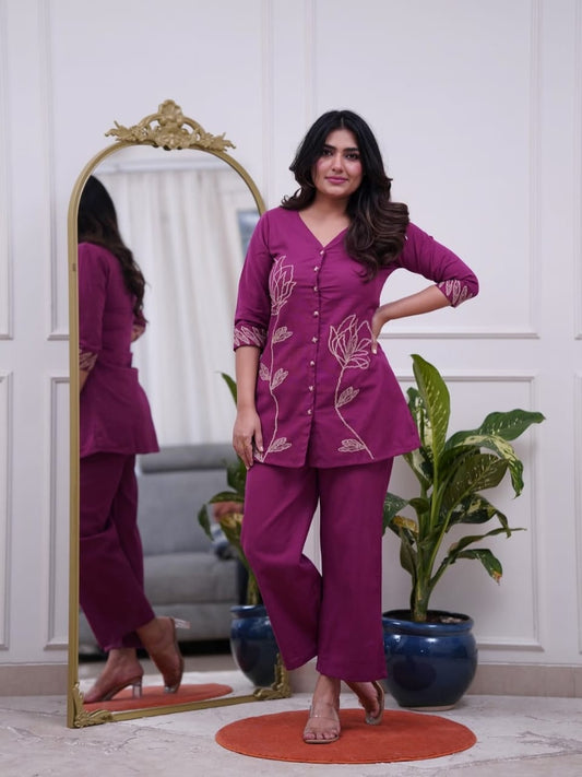 Casual Embroidered Kurti Set