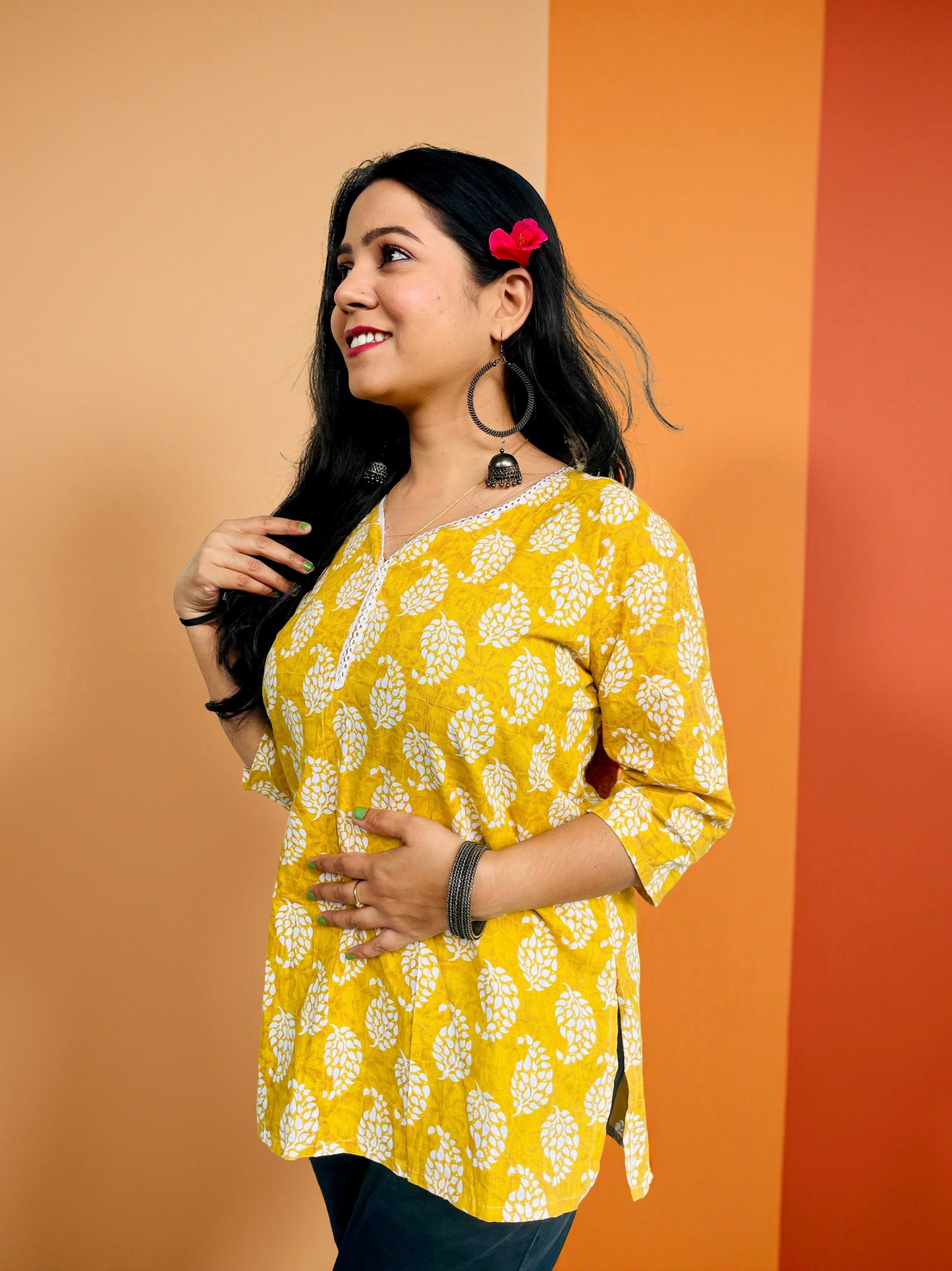 Genda Glow Cotton Kurti