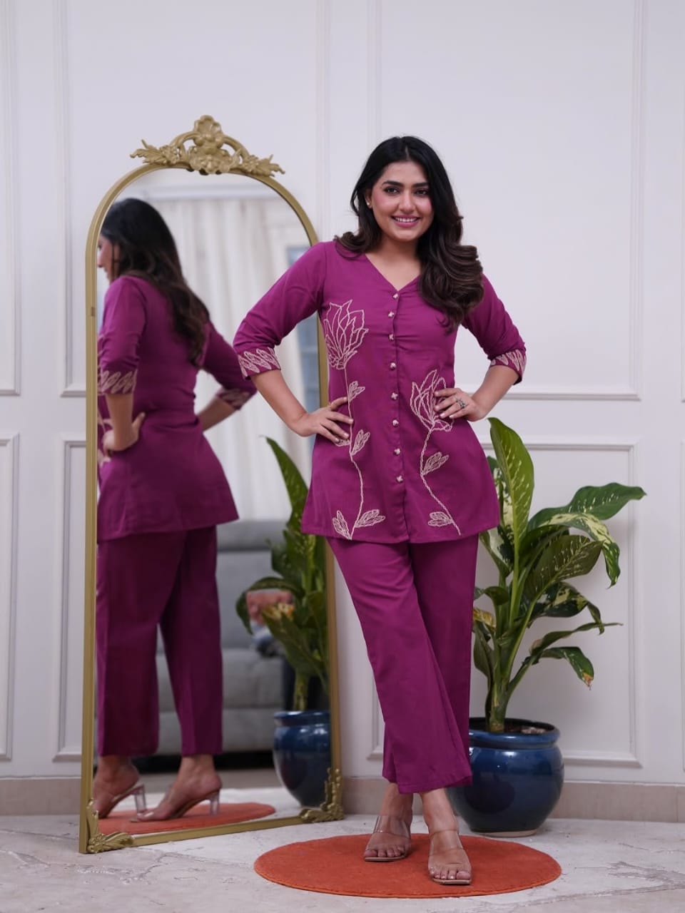 Casual Embroidered Kurti Set