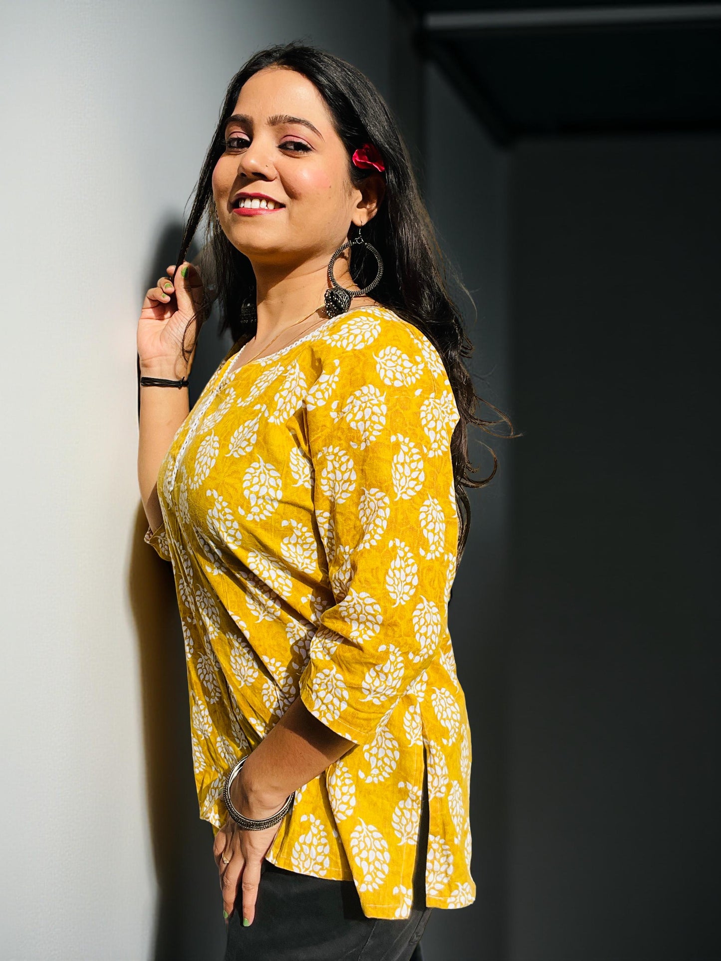 Genda Glow Cotton Kurti