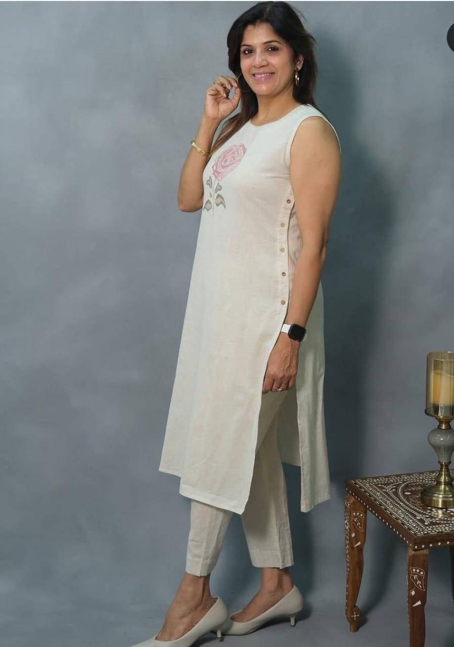 Rose Whisper - Cotton Kurta set