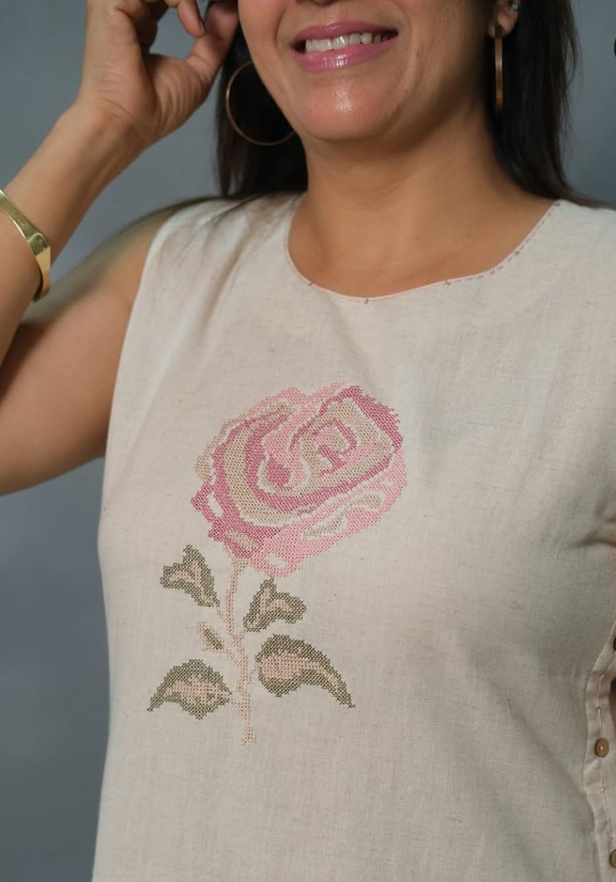 Rose Whisper - Cotton Kurta set