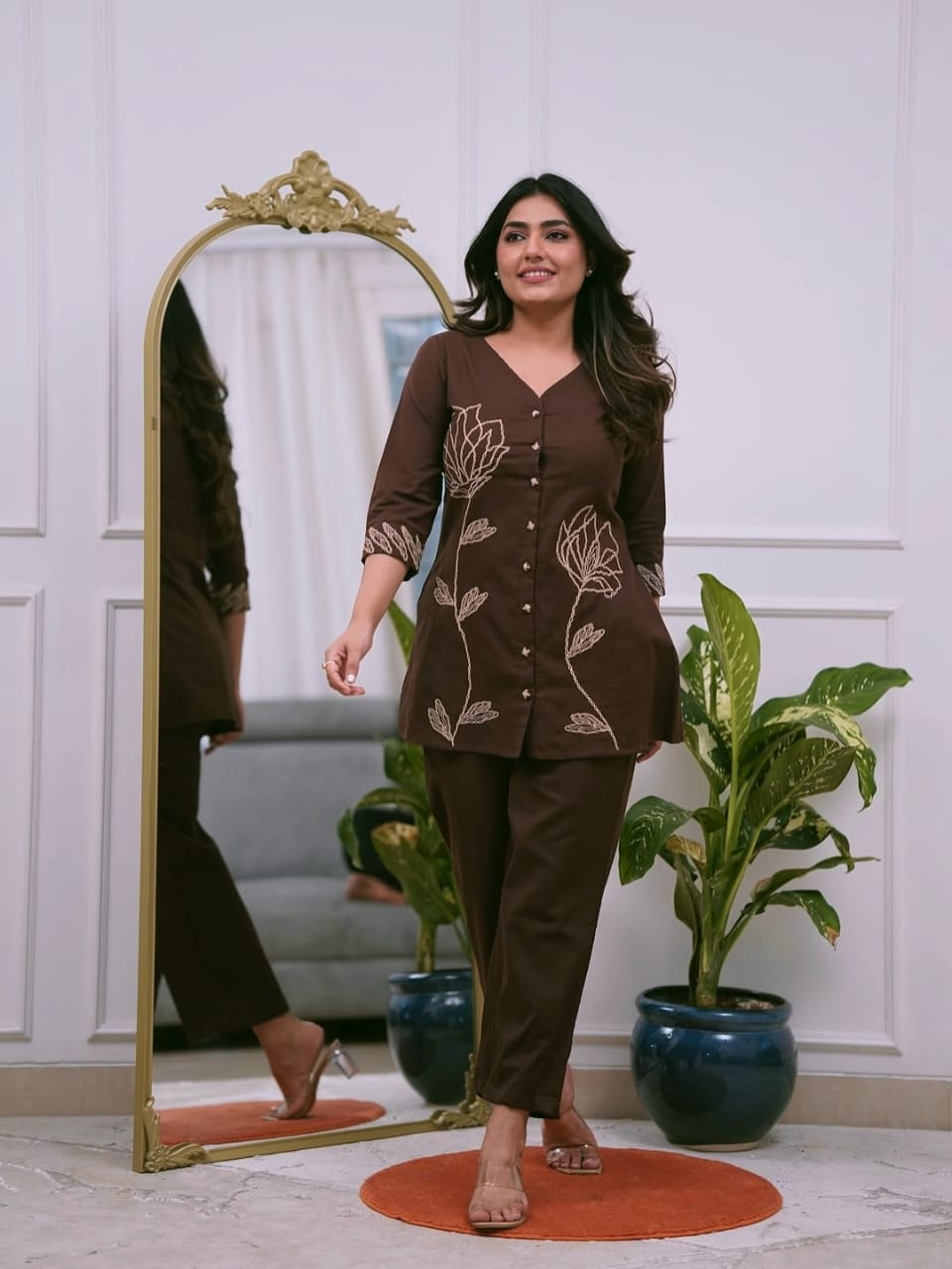 Casual Embroidered Kurti Set