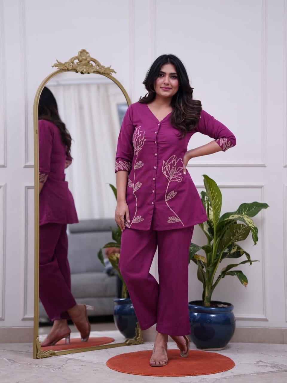 Casual Embroidered Kurti Set