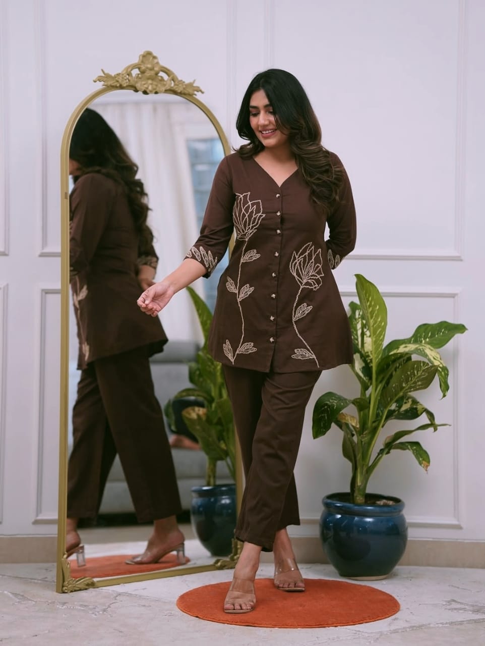 Casual Embroidered Kurti Set