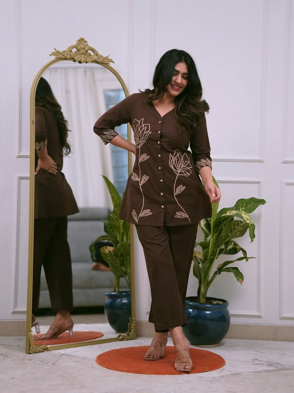 Casual Embroidered Kurti Set